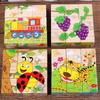 Baby Wooden Blocks Toys Children Six Side Cube Jigsaw Puzzles Game Animal Fruit Traffic Cognize Early Learning Educational Toys