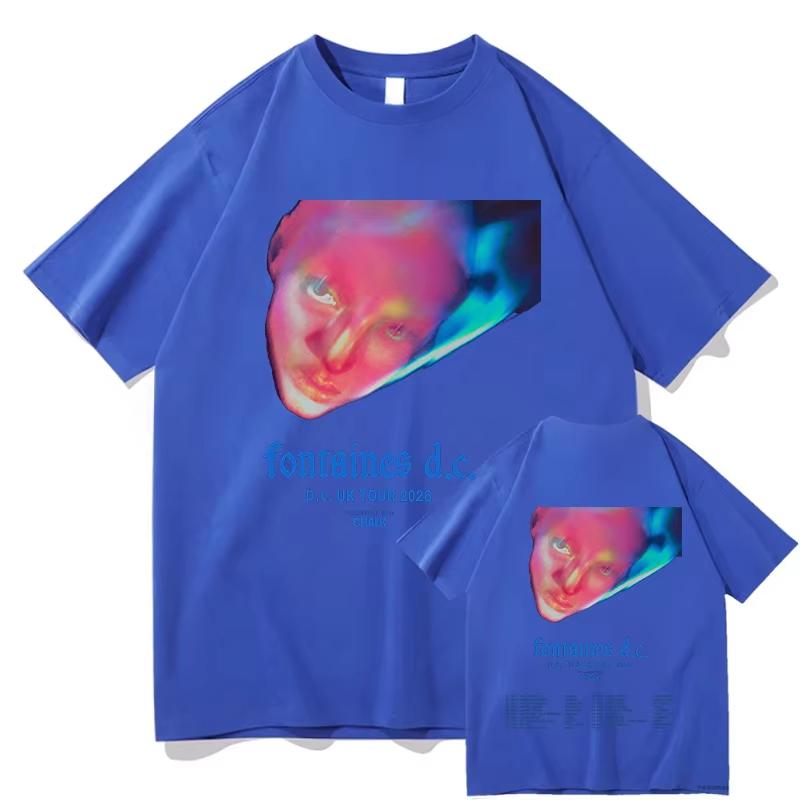 Fontaines D C DOPAMINE Chamber DC EU UK Tour 2026 Camiseta Gráfica Vintage Hombres Mujeres Moda Camiseta de Moda Y2K Harajuku Punk Gótico Camiseta Redonda