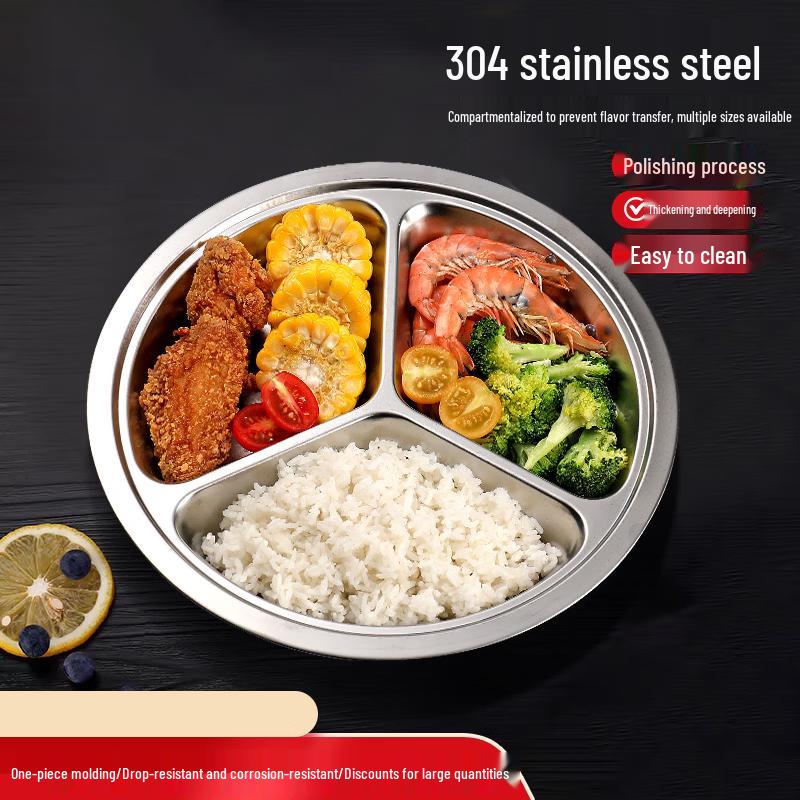 304 Stainless Steel Divided Meal Plate for Kids