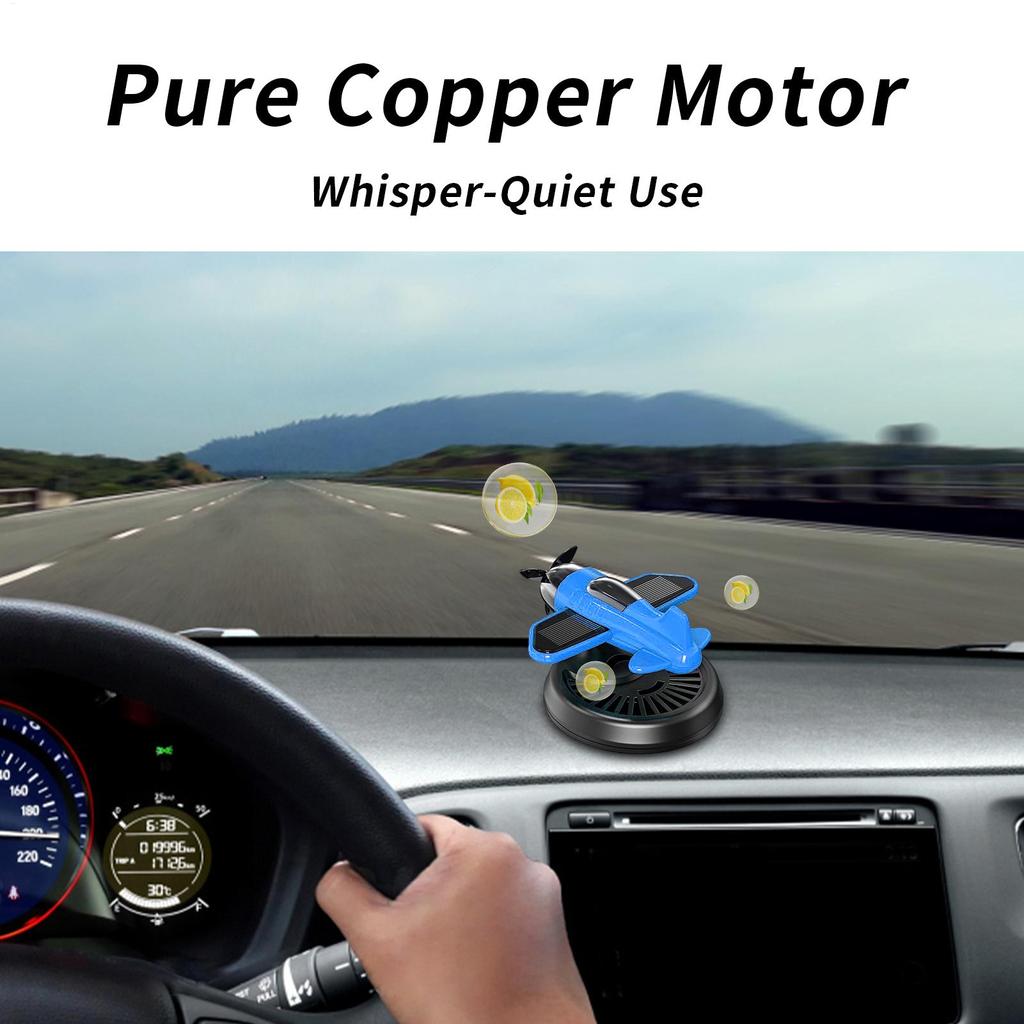 Solar Powered Car Air Freshener, Rotating Aircraft Shape Aromatherapy Diffuser, Long-Lasting Automatic Scent For Car Truck SUV