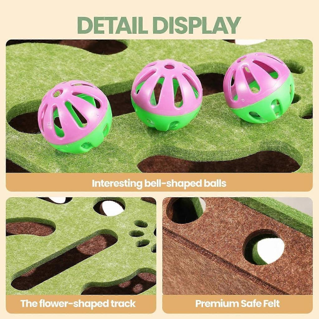 Interactive Cat Toy Puzzle Toys for Indoor Cats Felt Maze Box Kittern Toys Pet Cat Games Self Play Fun Exercise Hide Seek Moving Cat Toy for Bored Cat