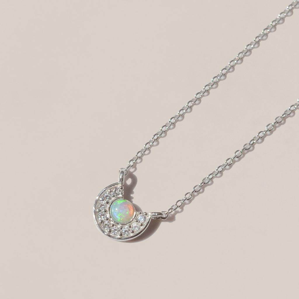 47Bag 925 Silver Teardrop Opal Gemstone Necklace