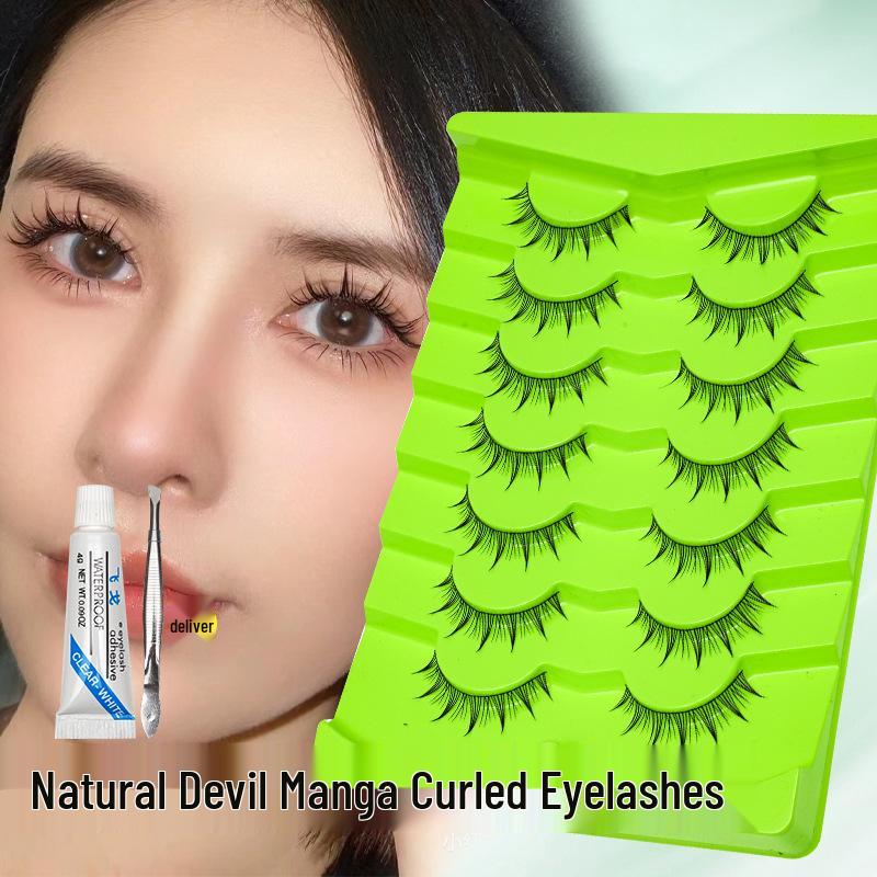 Eyelashes Lazy Sunflower: Influencer Comic Fairy Full Strip False Lashes with Transparent Stem
