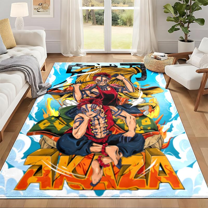 Akaza Demon Slayer Carpet Door Mat for Living Room or Bedroom Protective Mat Under Chair Office Decoration Christmas Gift Birthday Present