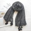 Solid Color Literary Retro Scarf Autumn and Winter Men's Scarf Bark Ball Scarf Women's Shawl Bag Turban