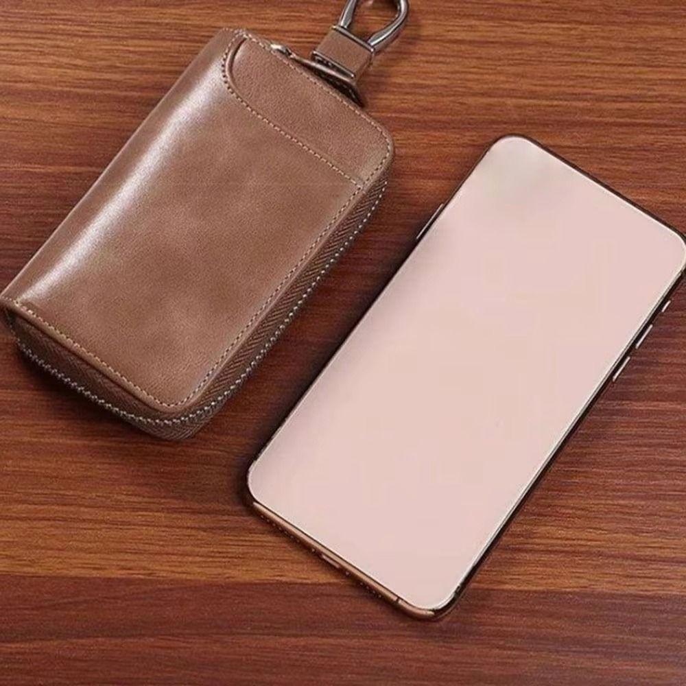 Retro Key Organizer Pouch PU Leather Key Storage Pouch Car Key Wallet Car Key Storage