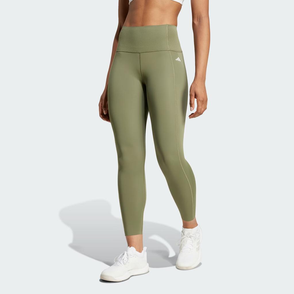 Adidas Opme Power Quick-Dry Tight Yoga Fitness Training Cropped Pants Women Bottoms Olive-Green JN3229