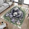 1PC Bear Family Non-Slip Floor Carpet Compatible for Office&Living Room&Dining Room - Flat-Weave Machine- Soft & Pattern-E251