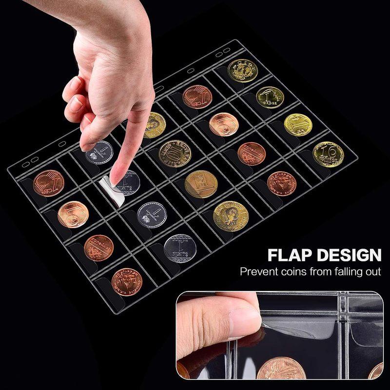 Coin Collection Book Holder for Collectors, 260 Pockets Coins Collecting Album with Zipper and Handle. Coin Display Storage  bag