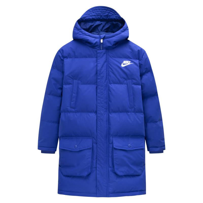 NIKE Kids Unisex Mid-Length Hooded Down Jacket 110/56(5)