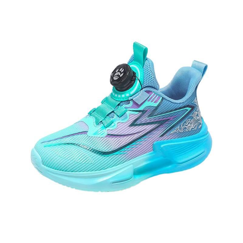 Boys Shoes 2025 Summer New Children's Sports Shoes Single Mesh Breathable Middle and Older Children's Running Shoes Rotating Buckle Running Shoes