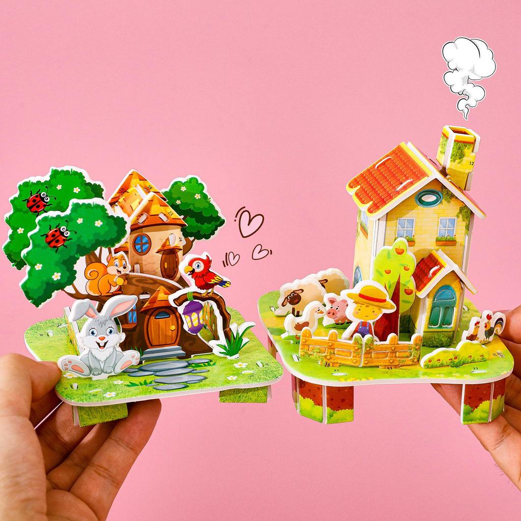 Creative 3D Cartoon Puzzle Craft for Kids - Educational and Fun Gift