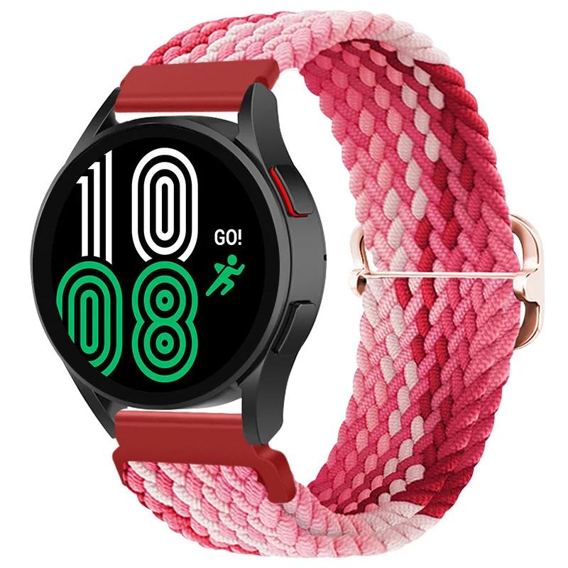 20mm Braided Solo Loop Strap for Samsung Galaxy Watch 6/5/4 44mm 40mm/Classic 47mm 43mm 46mm42mm Nylon Bracelet Watch 5 Pro 45mm