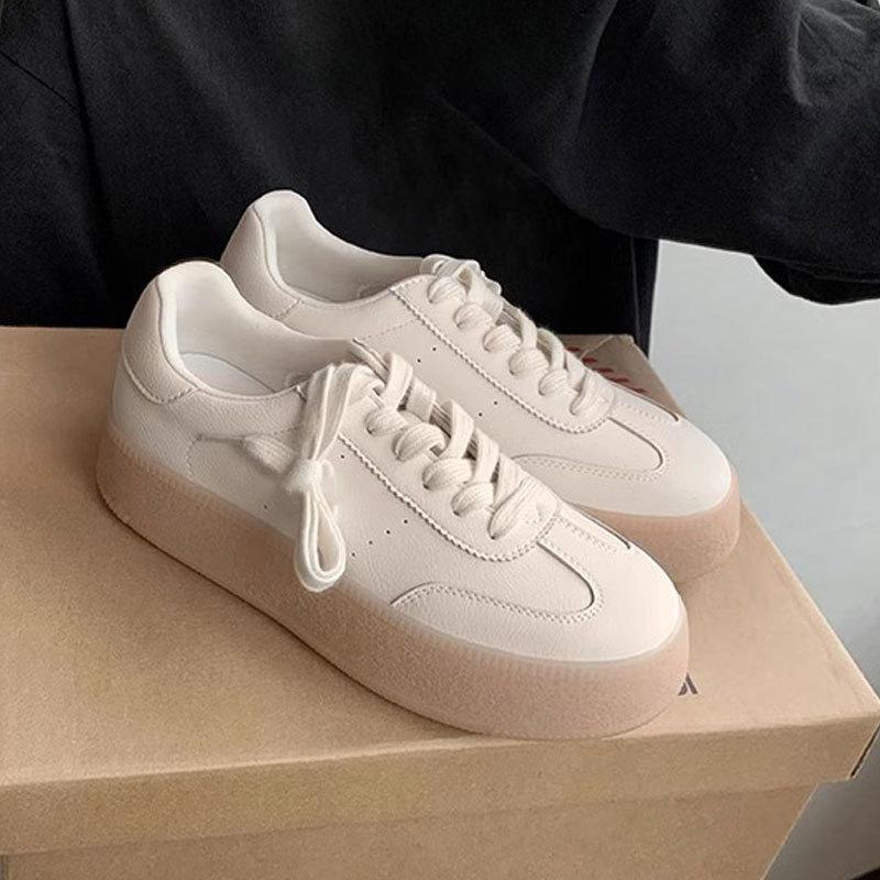 Leather German Training Shoes Women's Shoes Thick-soled Breathable Little White Shoes Autumn New Versatile Board Shoes Casual Sports Shoes