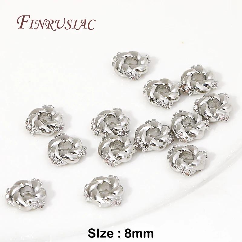 18K Gold Plated Metal Bead Separators For Bracelets,Weave Pattern Beads,Spacer Beads For Jewelry Making DIY Accessories