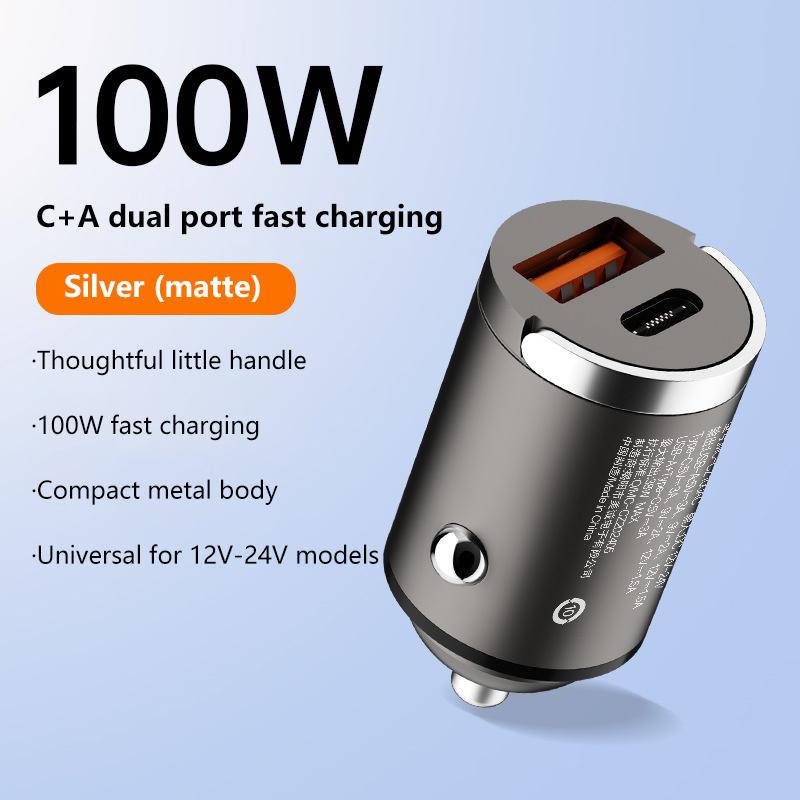 100W Autolaadija Kahe Pordiga Ülikiire Laadimise Adapter Kiirlaadimine Pd Qc 3.0 iPhone'ile Samsungile Xiaomile Huaweile Autoadapter