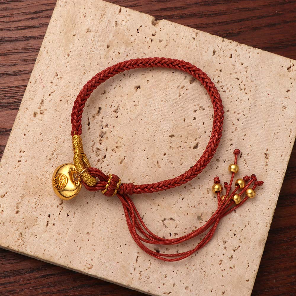 Adjustable Woven Bracelet New Chinese Style Braided Handstring Fashion FU Bag Pendant  Hanfu