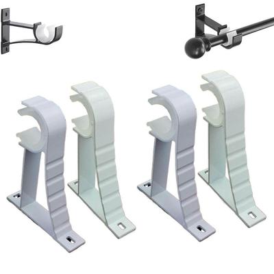 New Single Hang Curtain Rod Holder Aluminum Alloy Heavy Duty Roman Rod Bracket Curtain Rod Support Window Hardware Tools