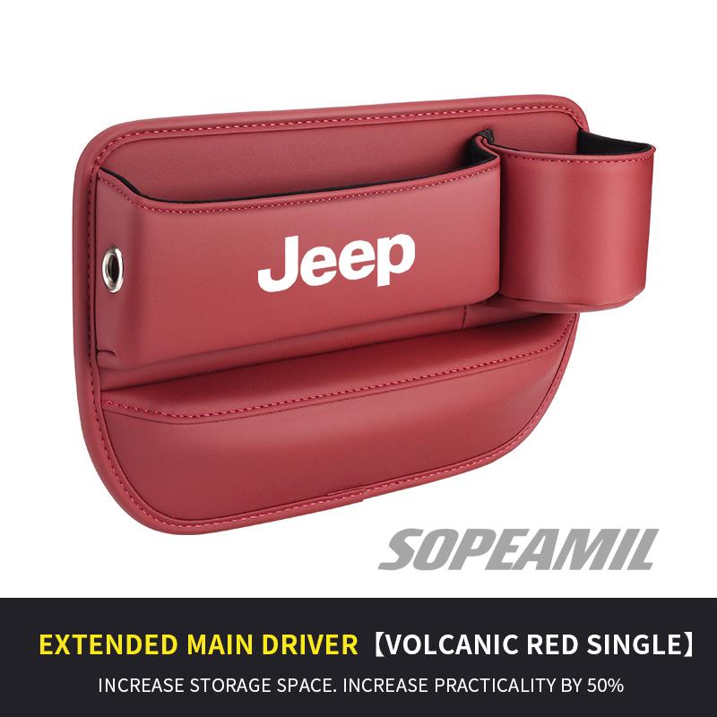 Car Leather Seat Crevice Water Cup Holder Storage Box Jeep Renegade Compass Gladiator Patriot Commander Wrangler Grand Cherokee