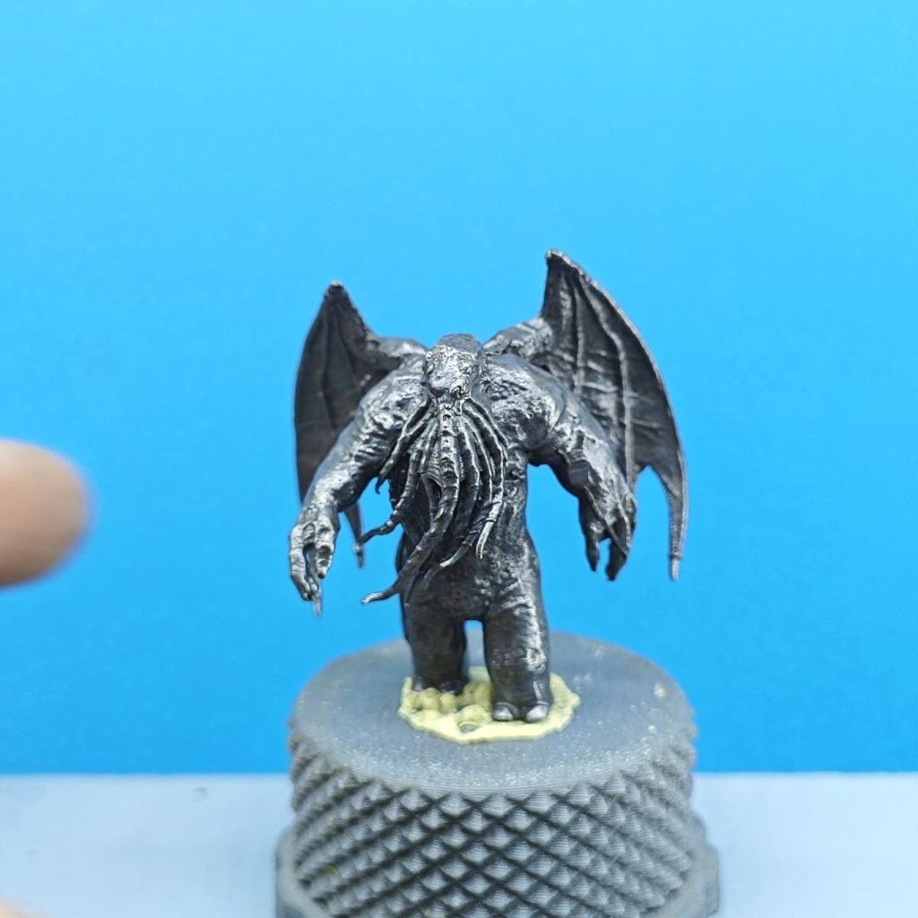 Antike Messing Cthulhu-Stil Monsterfigurine, Miniatur Mythologie Statue, Mikro-Landschaftsdekoration, Schreibtisch Sammlerstück Geschenk