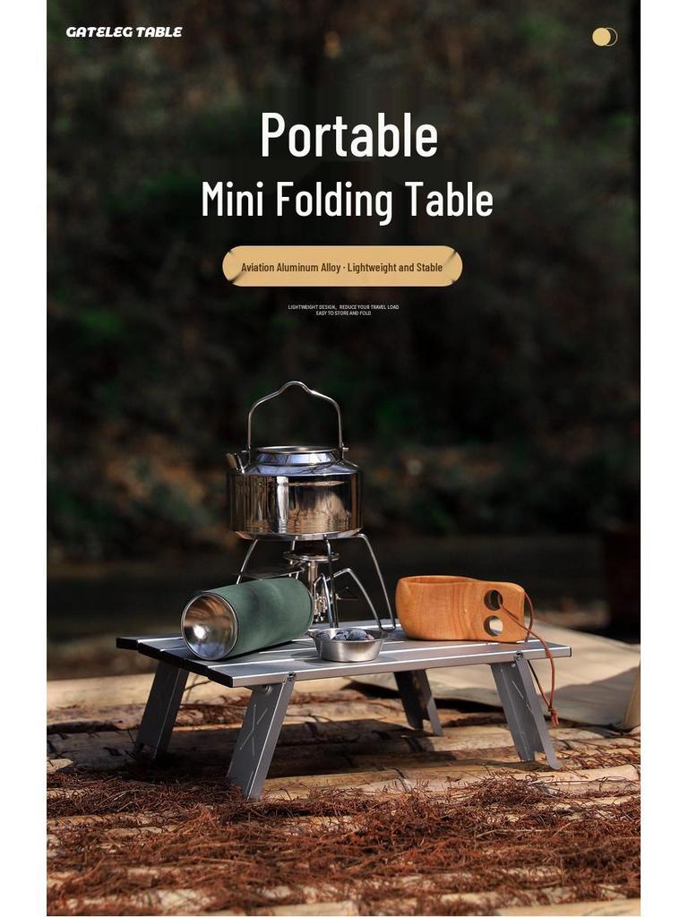 Ultra-Light Portable Aluminum Folding Table - Compact for Camping, Coffee, or Tea