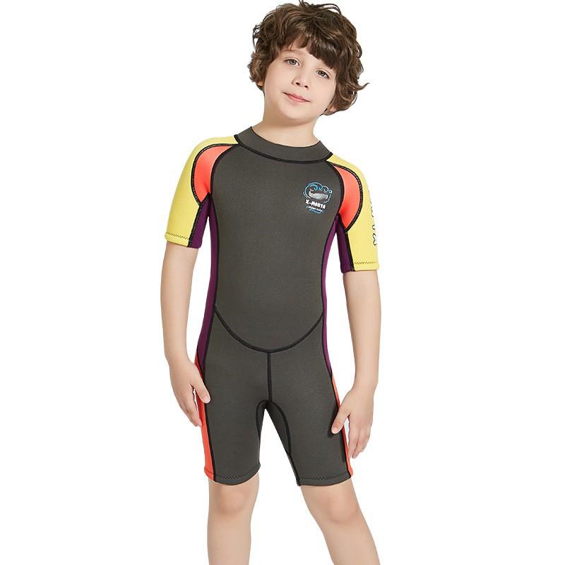 

2.5MM Diving Suit Children Boys Sunscreen Jellyfish Swimsuit One-piece Thick Warm Snorkeling Surfing XL