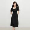 Elegant Square Neck Mid-Length Dress