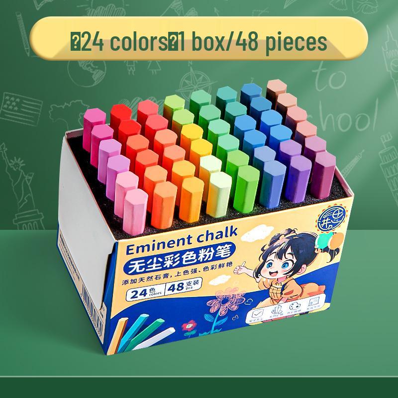 Dust-Free Bright Color Chalk for Kids - Keeps Hands Clean, Ideal for Teachers and Home Use.