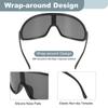 Sports Sunglasses for Polarized for Black Gray Lenses [uxcell] Men, Lenses, Cycling, Hiking, Fishing, Running, Frame,