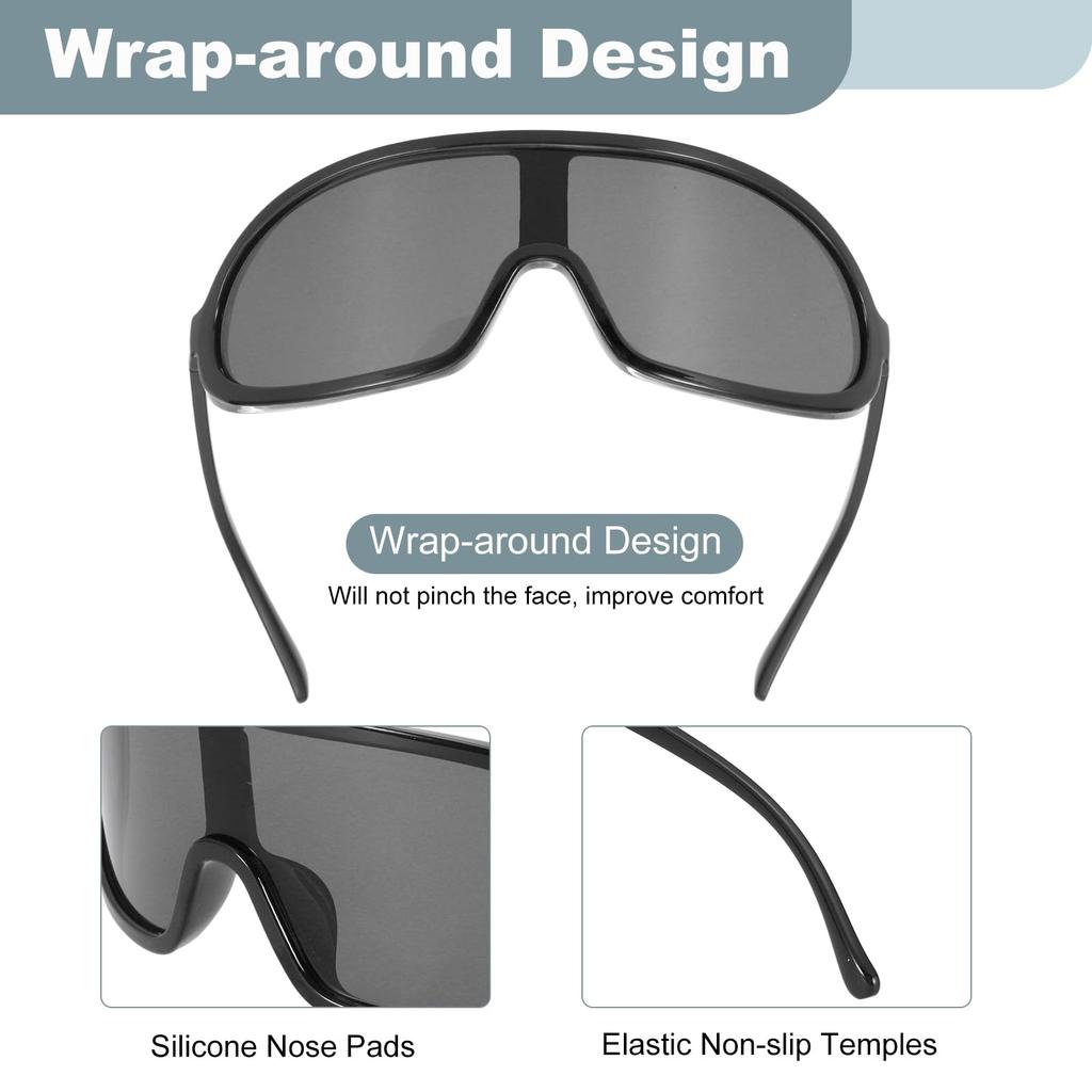 Sports Sunglasses for Polarized for Black Gray Lenses [uxcell] Men, Lenses, Cycling, Hiking, Fishing, Running, Frame,