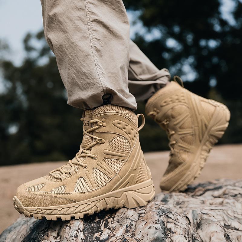 Men's Anti-slip Tactical Combat Boots - Large Size 47, Outdoor Military and Mountaineering Footwear