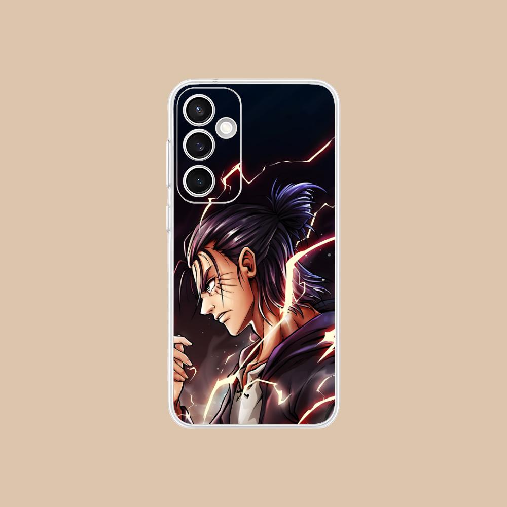 AOT Eren Yeager Clear Mobile Phone Case for Samsung Galaxy S25 S24 S23 S22 S21Plus FE Ultra Colorful Cover