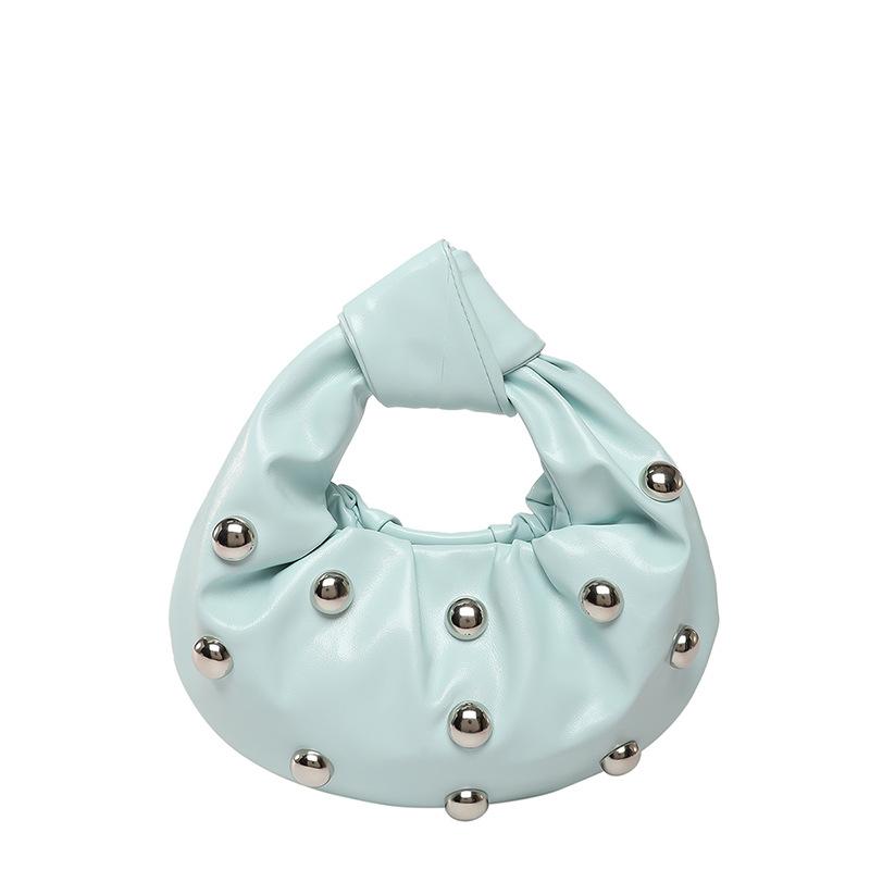Internet celebrity armpit bag 2025 new Korean version fashion rivet shoulder bag women's versatile pearl hand carrying dumpling bag tide