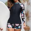 Female Swimsuit With Long Sleeves Swimwear Sports Surfing Tankini Set Beachwear Two-Piece Bathing Suits Pool Women Swimming Suit