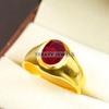 Ruby Oval Cut With 925 Sterling Silver Gold Plated Ring For Men's #B536 JL375684156616