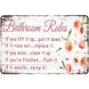 Vintage Farmhouse Rules Metal Wall Art Sign Home Decor