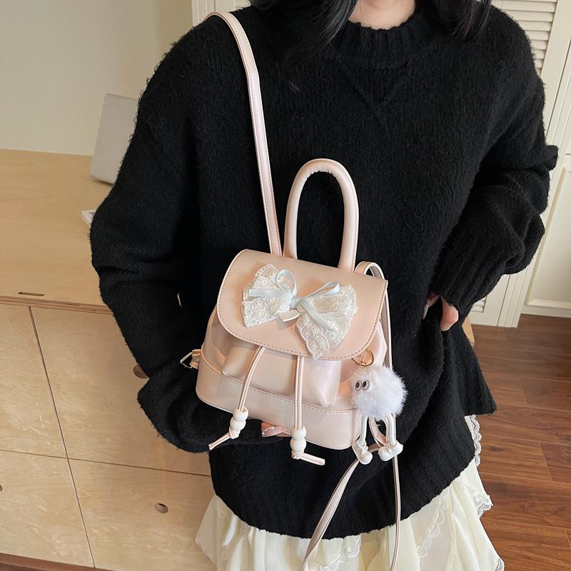 Backpack Small Bag Women's Summer New Versatile Fashion Simple Bow Portable Backpack
