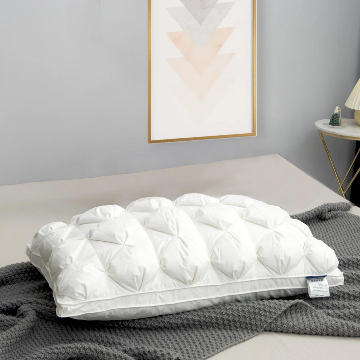 

Роскошные подушки с гусиным пухом Peter Khanun, дизайн со складками, защита шеи, подушка для кровати King Queen, 100% хлопок, 063,1 шт. 50x70cm(20x28inch)