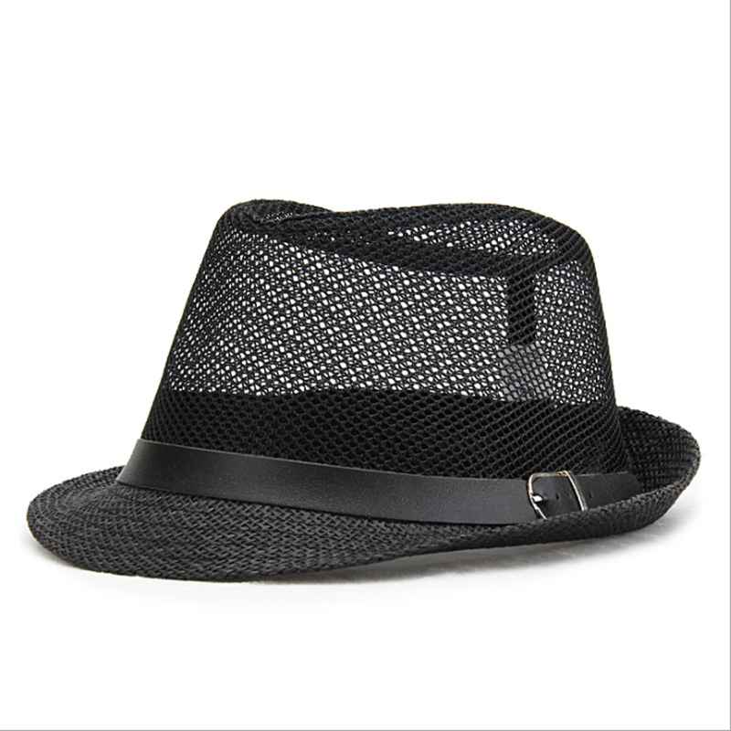 MYZOPER 2019 New Hollow Mesh Breathable Visor Fashion Straw Hat Vintage Solid Color Outdoor Summer Cap Men'S Hats