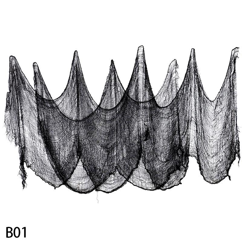 2M/4M Halloween Decorations Black Creepy Gauze Cloth Window Table Door Net Spooky Fancy Dress Party Haunted House Wall DIY Decor