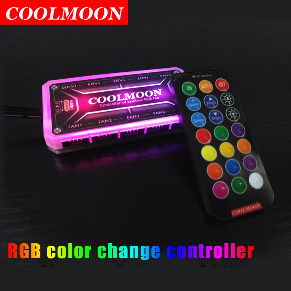 COOLMOON RGB Color Remote Controller DC12V 5A LED RGB Smart Controller for Fans