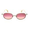 Vivienne Westwood Mirror Leg Hollow Logo Design Metal Round Sunglasses Unisex sunglasses Gold VW7022-1-457