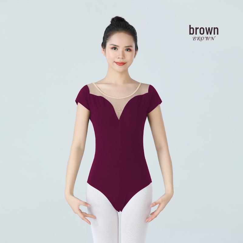 Acrylic Short Sleeve Leotard for Chinese Dance, Yoga, and Ballet Practice