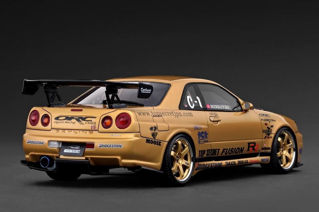 ignition model scale TOP SECRET Gold finished product IG3847 TK.Company 1/18 34GT-R (BNR34)