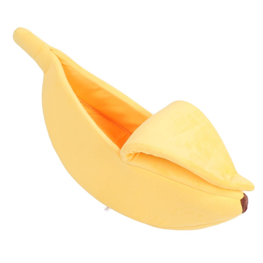 Katzenbett in Bananenform Lustig Weich Gemütlich Katzenhöhlenbett Warmes Haustierbett für Hunde Kätzchen Welpen L