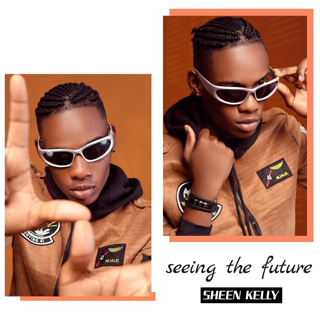 SHEEN KELLY Polarized Surround Mirrored Swift Oval Sports Y2K Eyewear Men's Sunglasses, Women's Sunglasses, Black/Silver, (Yellow)