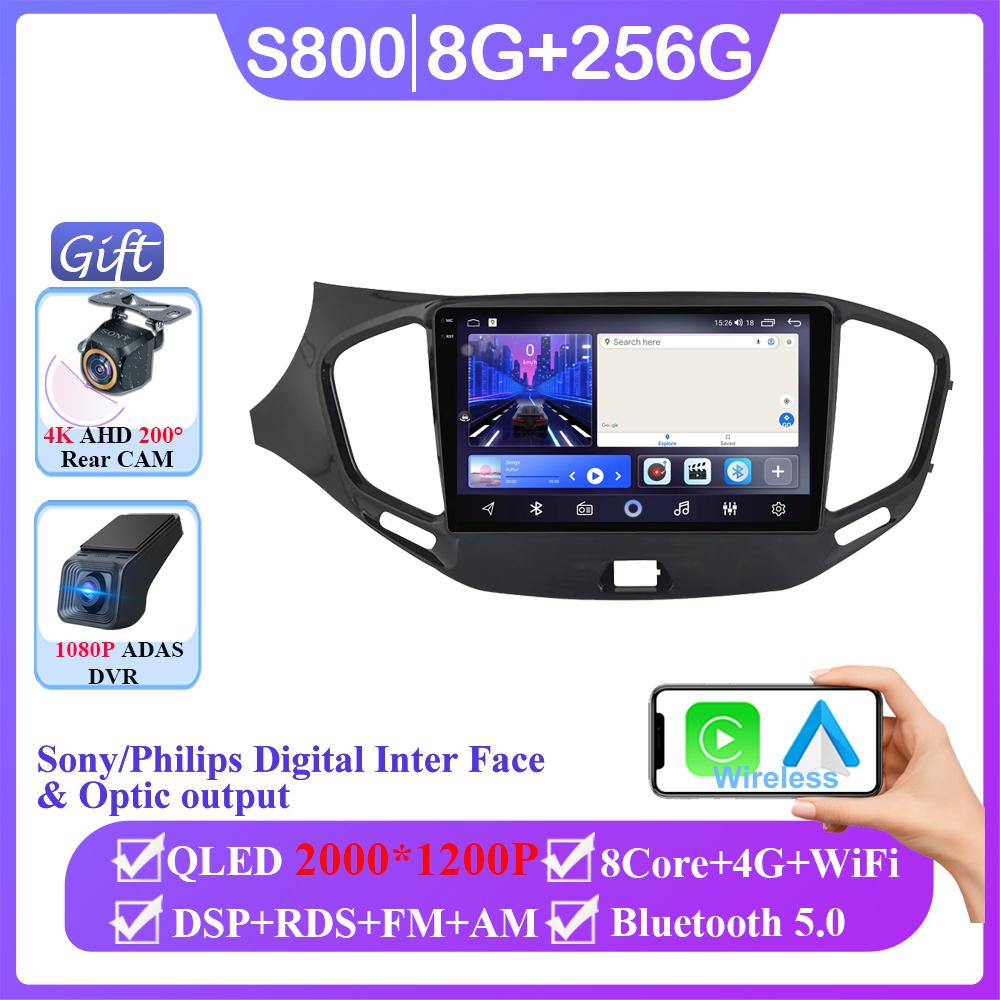 Radio samochodowe 2 DIN z Androidem 14 Odtwarzacz multimedialny wideo Dla LADA Vesta Cross Sport 2015-2019 GPS 4G WIFI Stereo Carplay Auto QLED RDS