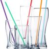 100 Stück Mehrfarbige Einwegstrohhalme Flexible Plastik-Trinkhalme für Milchtee Saft Hochzeitsfeier Bar Küchenzubehör