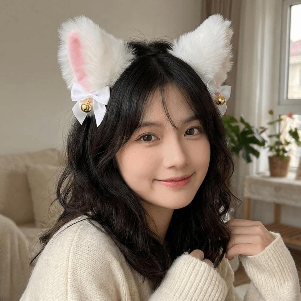 Sweet Plush Cat Ears Headband Realistic Lolita Ears Headwear Cat Ear Headband Costume