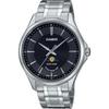 Casio Standard Moon Phase Analog Men's Watch MTP-M100D-1AV Round Face Metal Band Black